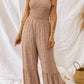 *APP EXCLUSIVE* Floral Spaghetti Strap Smocked Wide Leg Jumpsuit