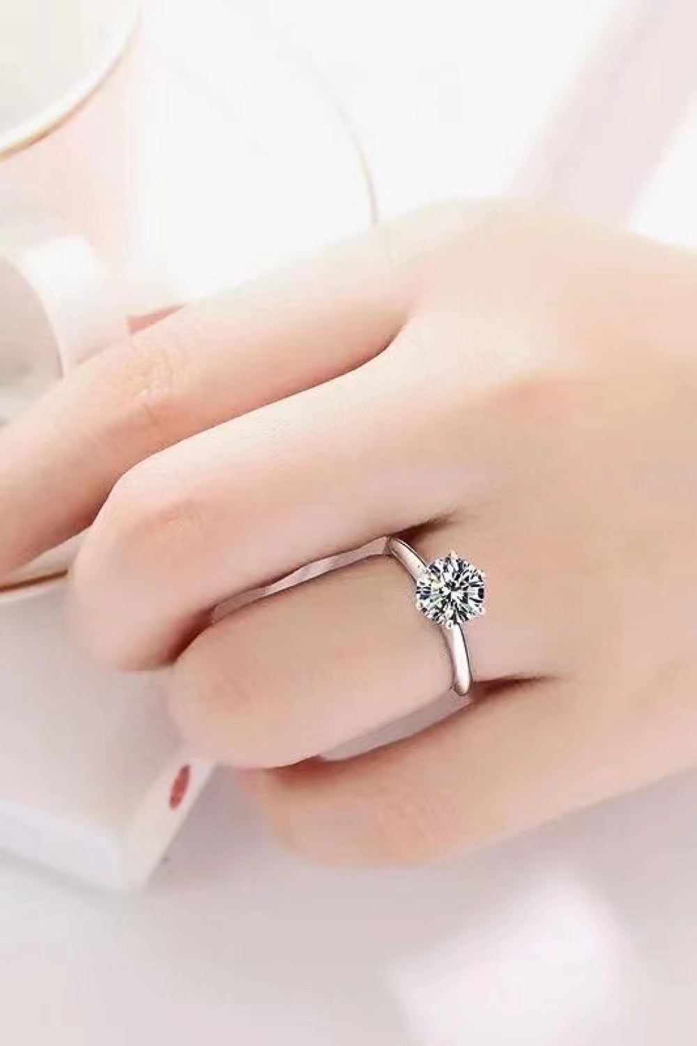 *APP EXCLUSIVE* 925 Sterling Silver 3 Carat Moissanite 6-Prong Ring
