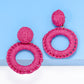 *APP EXCLUSIVE* Round Shape Raffia Grass Dangle Earrings