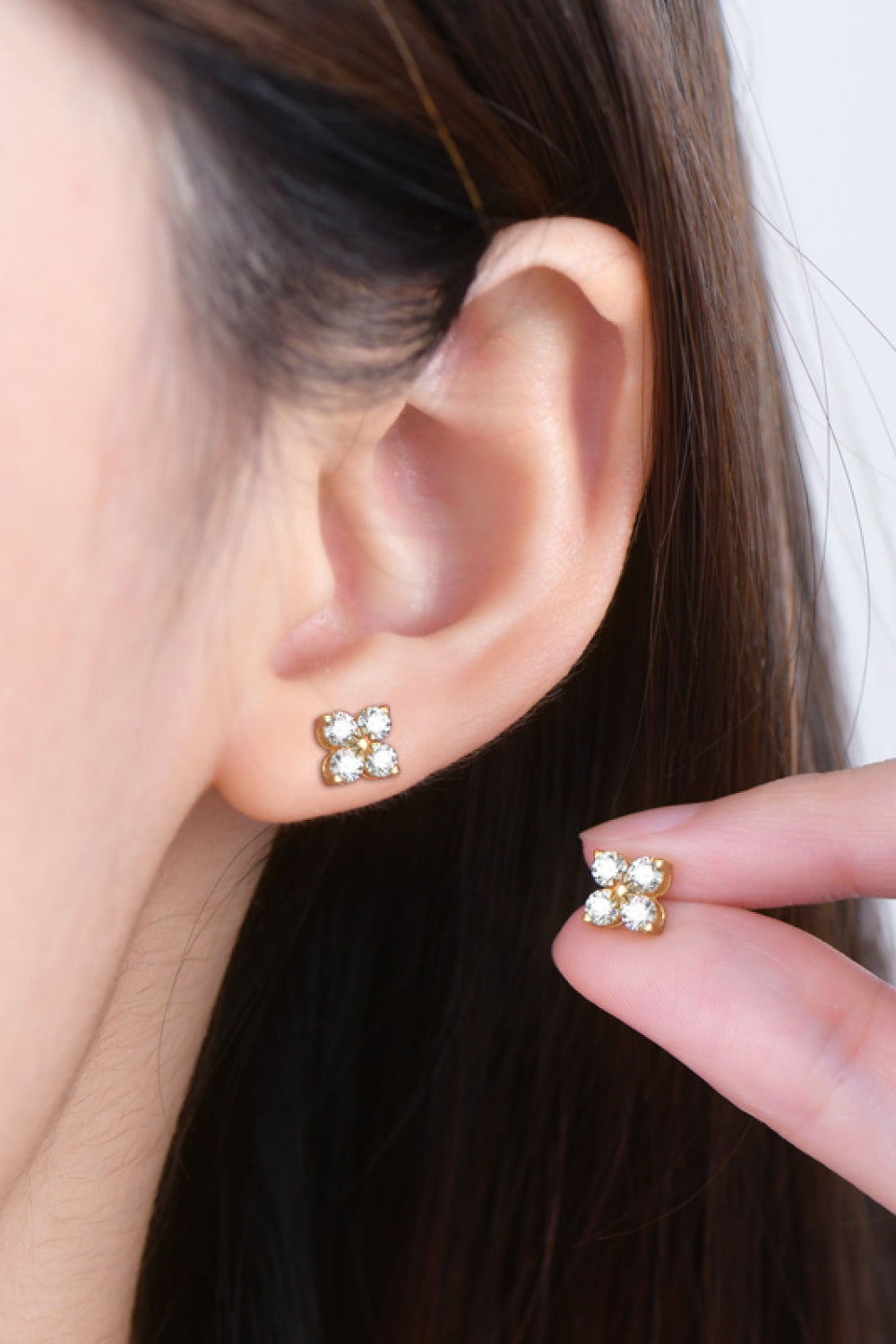 *APP EXCLUSIVE* Moissanite 925 Sterling Silver Four-Leaf Clover Shape Earrings