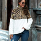 *App Exclusive* Leopard Color Block Half-Zip Pullover