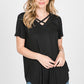 Black Criss Cross Strappy Top