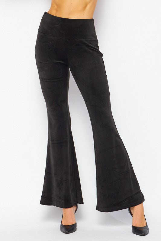 Black Velvet Flare Yoga Pants