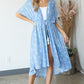 Blue & White Floral Cardigan/ Coverup