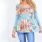 Floral Babydoll long Sleeve Top