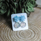 Blue Succulent & Druzy Stud Earring Set