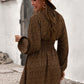 Brown Balloon Sleeve Smocked Waist Dress