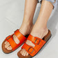 *APP EXCLUSIVE* Double Banded Slide Sandals in Orange