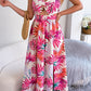 *APP EXCLUSIVE* Botanical Print Tied Backless Cutout Slit Dress