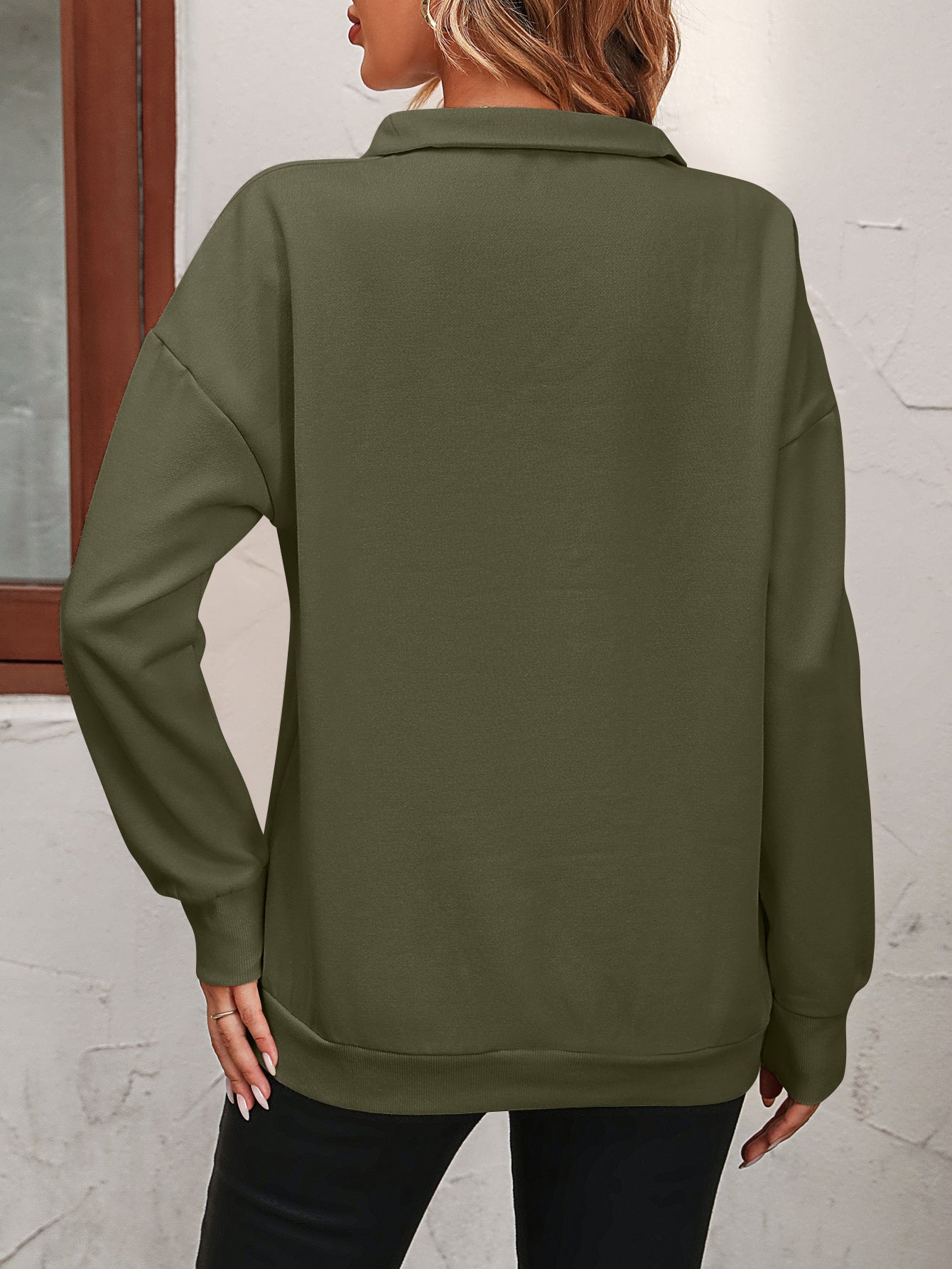 *APP EXCLUSIVE* Zip-Up Dropped Shoulder Sweatshirt