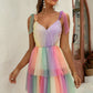 *APP EXCLUSIVE* Rainbow Tie-Shoulder Layered Dress