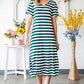*APP EXCLUSIVE* Striped Vneck Side Slit Maxi Dress