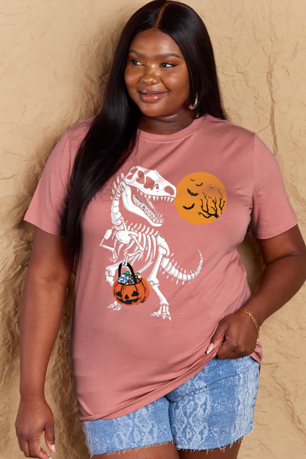 *APP EXCLUSIVE* Dinosaur Skeleton Graphic Cotton Tee