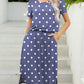 *APP EXCLUSIVE* Round Neck Short Sleeve Slit Dress with Pockets