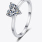 *APP EXCLUSIVE* 925 Sterling Silver Heart-Shaped Moissanite Solitaire Ring