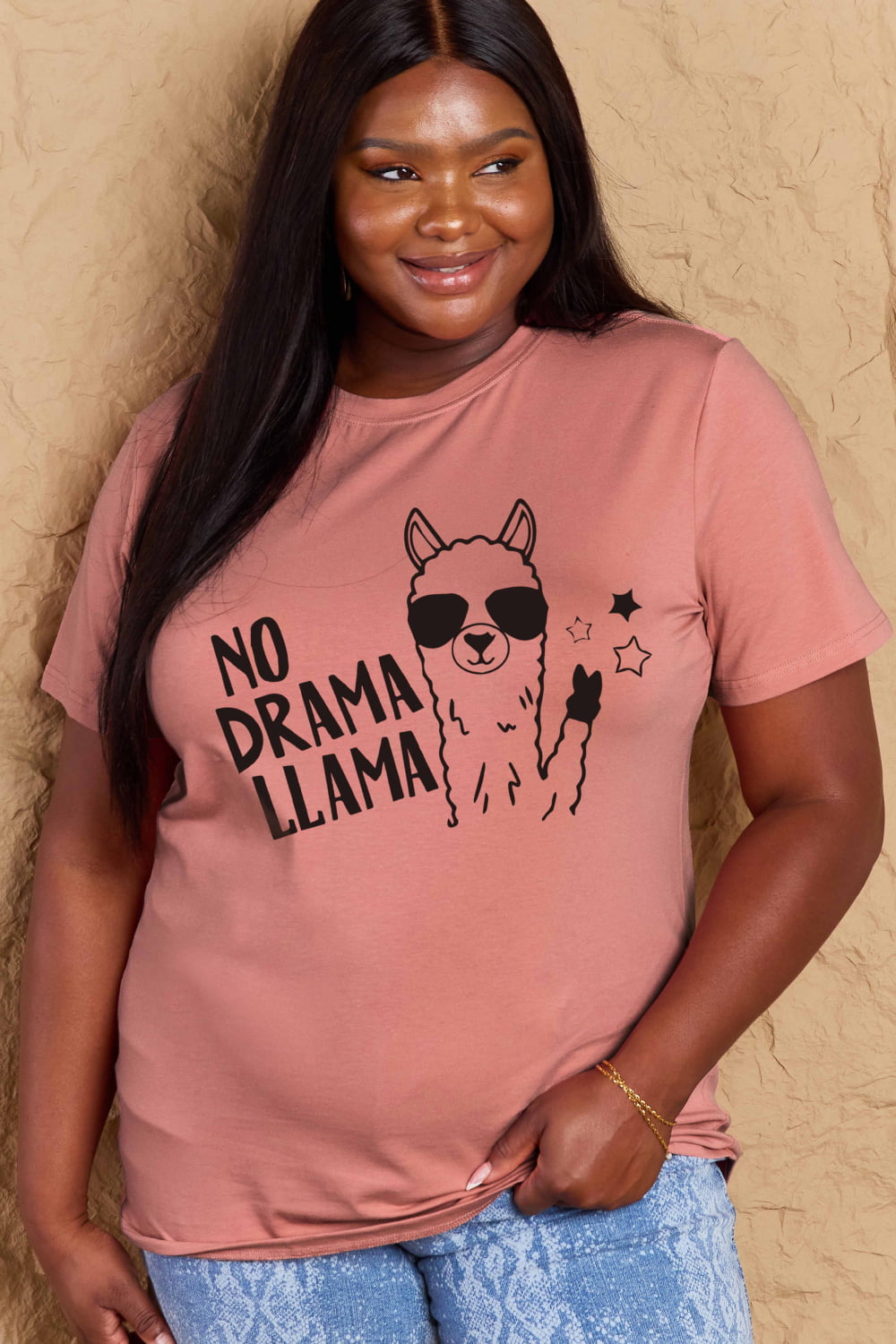 *APP EXCLUSIVE* NO DRAMA LLAMA Graphic Cotton Tee