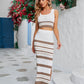 *APP EXCLUSIVE* Striped Cropped Tank and Split Skirt Set