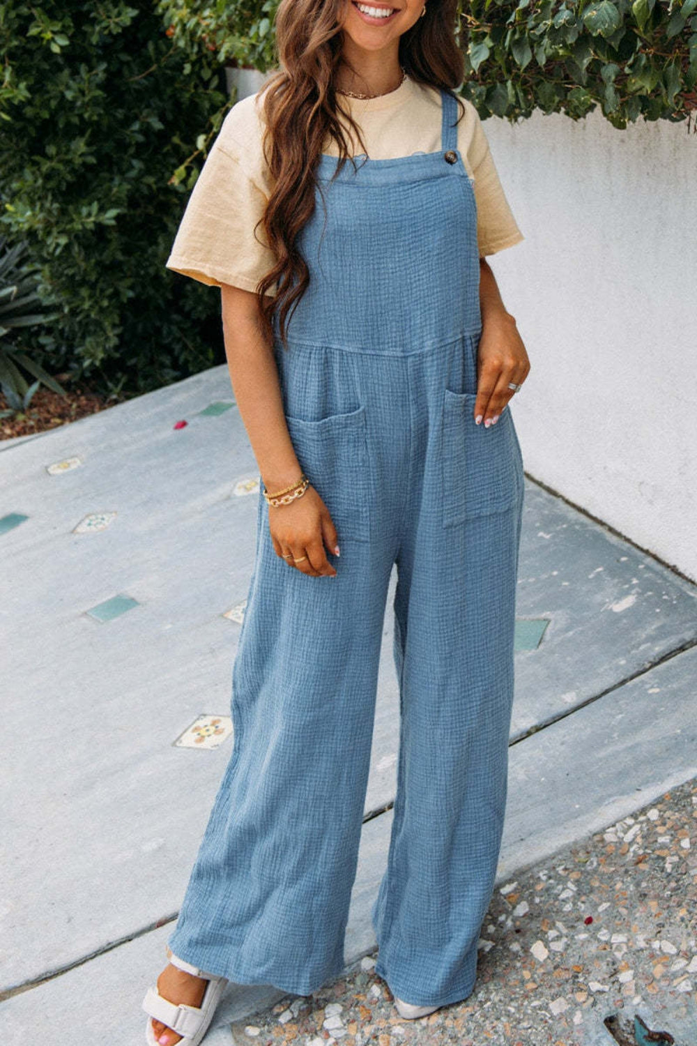 *APP EXCLUSIVE* Wide Leg Front Pocket Jumpsuit