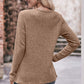 * APP EXCLUSIVE* Ribbed Round Neck Buttoned Long Sleeve Tee