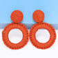 *APP EXCLUSIVE* Round Shape Raffia Grass Dangle Earrings