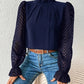 *APP EXCLUSIVE*Sheer Chevron Sleeve Blouse