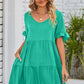 *APP EXCLUSIVE* Vneck Flounce Sleeve Tiered Dress