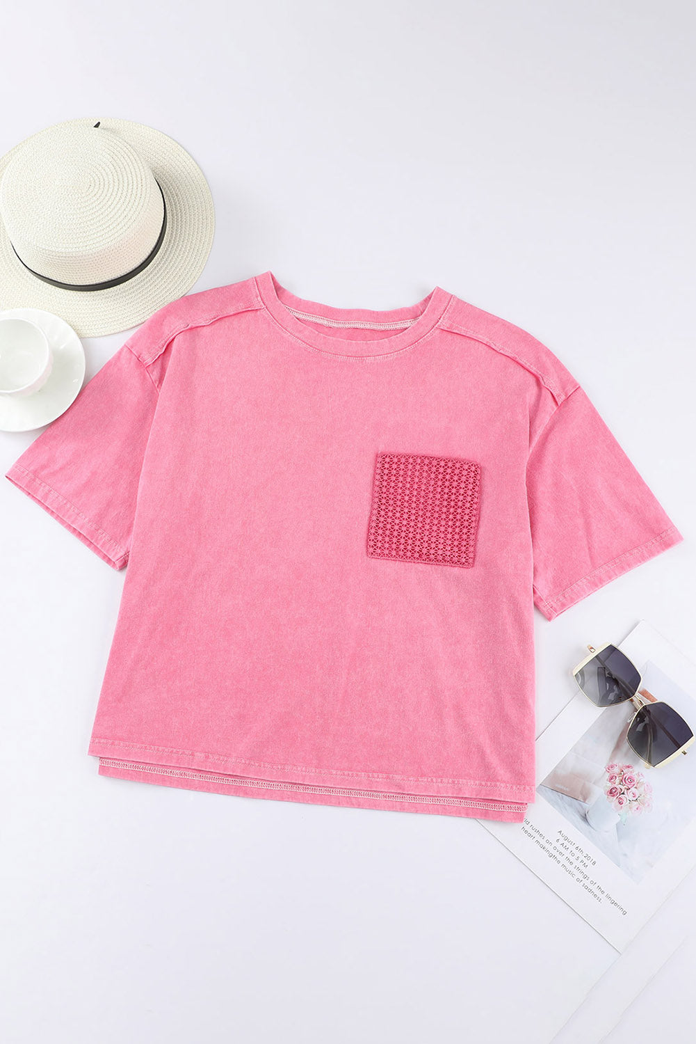 *APP EXCLUSIVE* Round Neck Top with Pocket