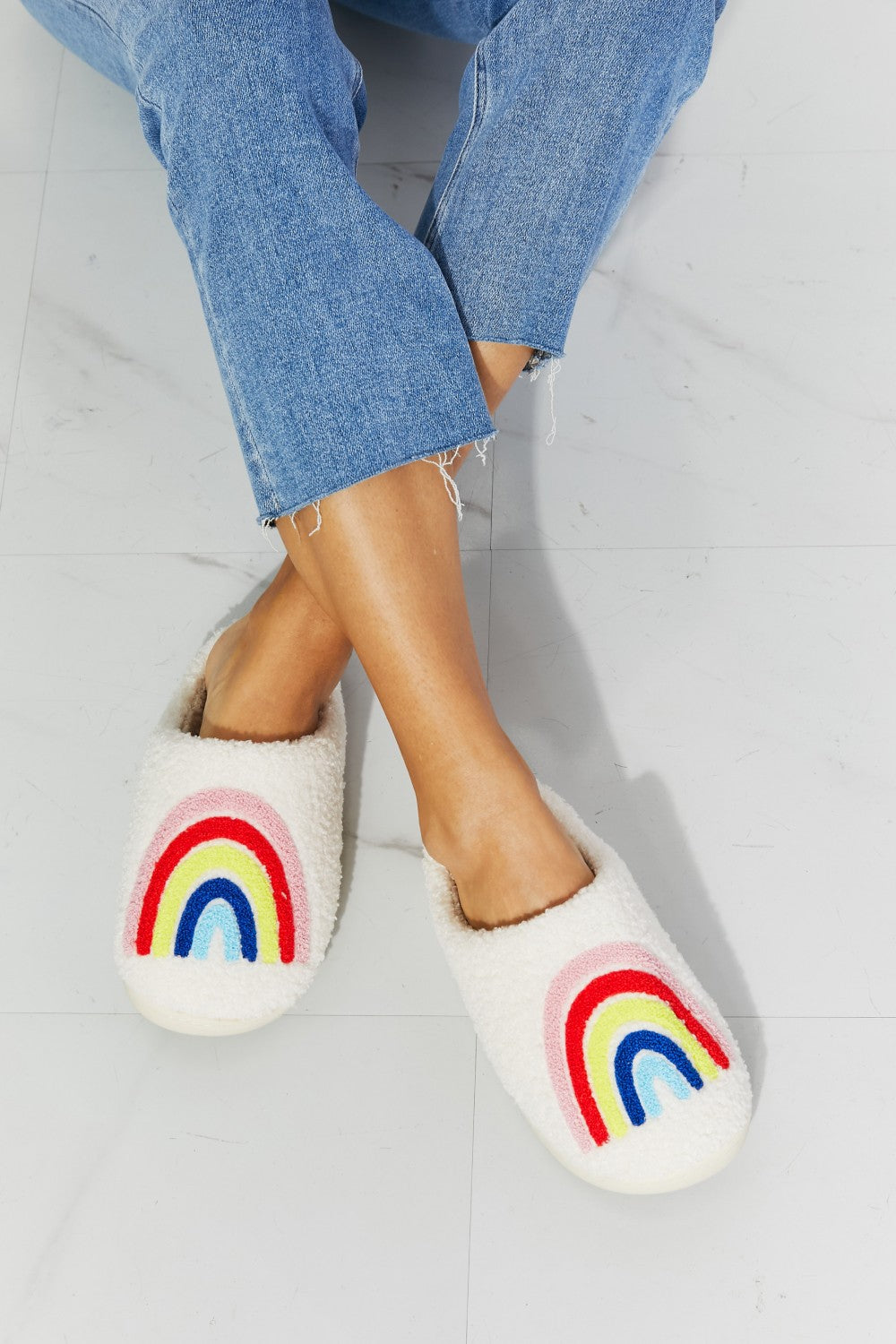 *APP EXCLUSIVE* Rainbow Plush Slippers
