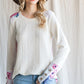 Cable Knit Button Long Sleeve Top