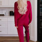 Top and Drawstring Pants Lounge Set