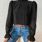 *APP EXCLUSIVE*Sheer Chevron Sleeve Blouse
