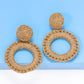 *APP EXCLUSIVE* Round Shape Raffia Grass Dangle Earrings