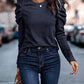 *APP EXCLUSIVE* Decorative Button Puff Sleeve T-Shirt