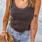 *App Exclusive* Waffle-Knit Scoop Neck Tank Top