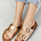 *APP EXCLUSIVE* Double-Banded Slide Sandal in Rose Gold