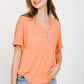 Button Roll Up Sleeve Knit Top
