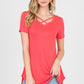 V Neck Strappy Tee