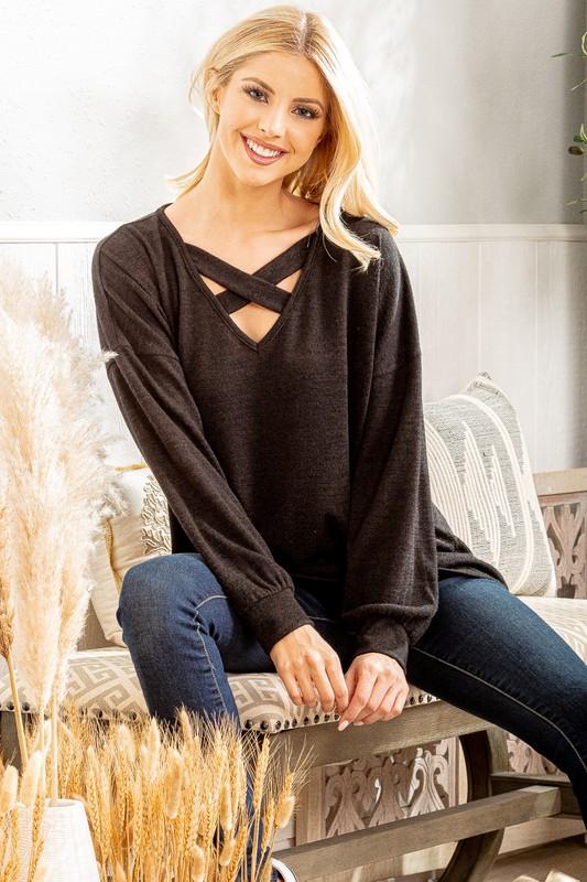 Criss Cross Long Sleeve Top