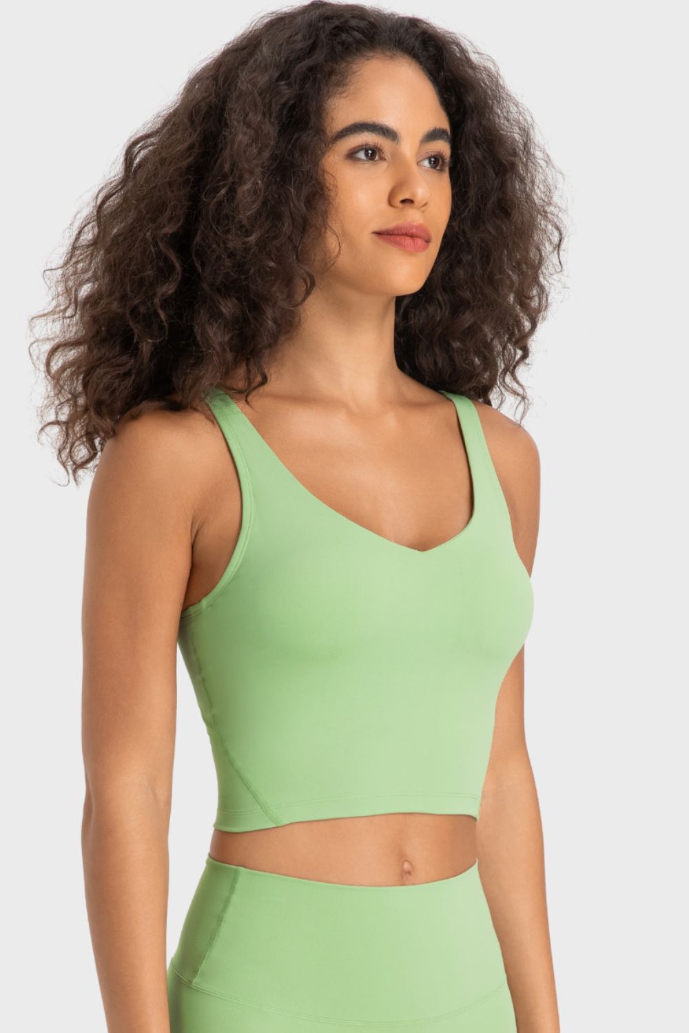 *APP EXCLUSIVE* Deep Vneck Crop Sports Bra