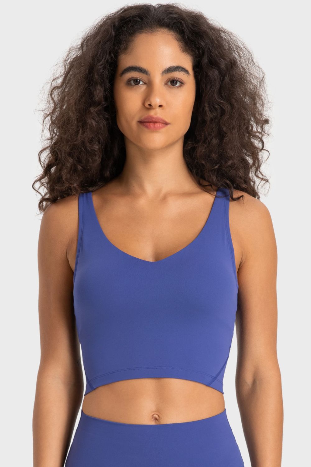 *APP EXCLUSIVE* Deep Vneck Crop Sports Bra