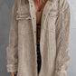*App Exclusive* Snap Front Hooded Corduroy Shacket