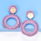 *APP EXCLUSIVE* Round Shape Raffia Grass Dangle Earrings