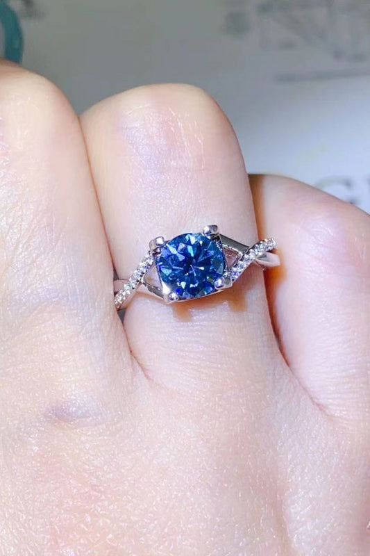 *APP EXCLUSIVE* 1 Carat Moissanite Crisscross 925 Sterling Silver Ring