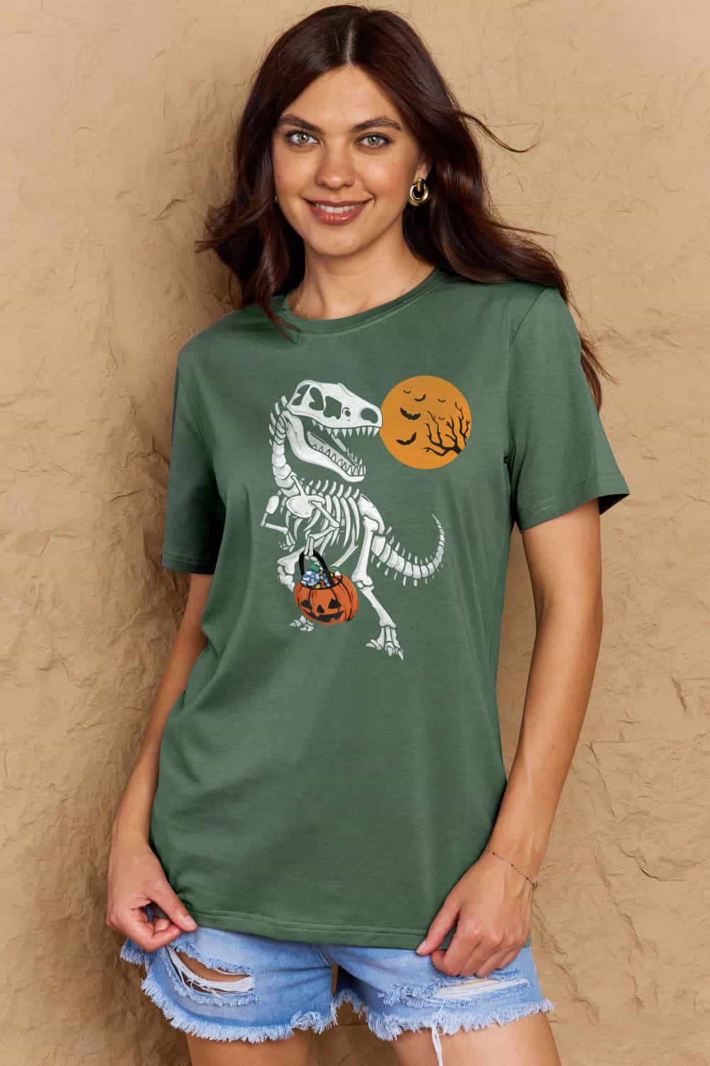 *APP EXCLUSIVE* Dinosaur Skeleton Graphic Cotton Tee