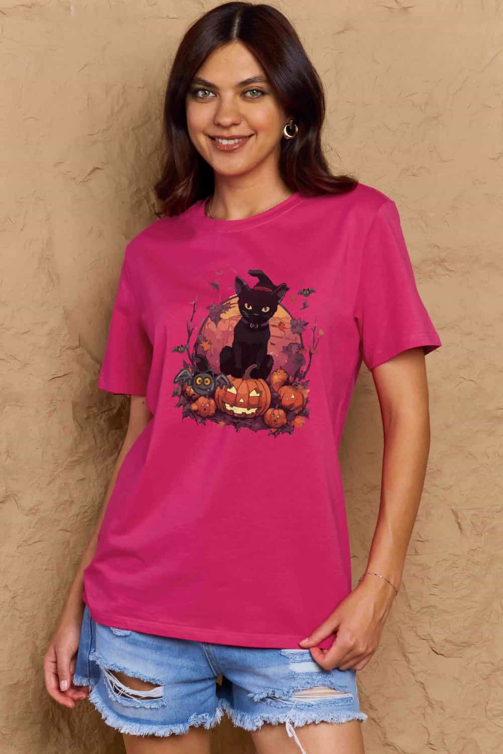 *APP EXCLUSIVE*Black Cat Halloween Graphic Tee