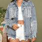 *APP EXCLUSIVE* Fringe Detail Long Sleeve Denim Jacket