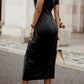 *APP EXCLUSIVE* Cold Shoulder Short Sleeve Split Dress