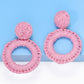 *APP EXCLUSIVE* Round Shape Raffia Grass Dangle Earrings