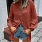 *APP EXCLUSIVE* Notched Neck Balloon Sleeve Shirt