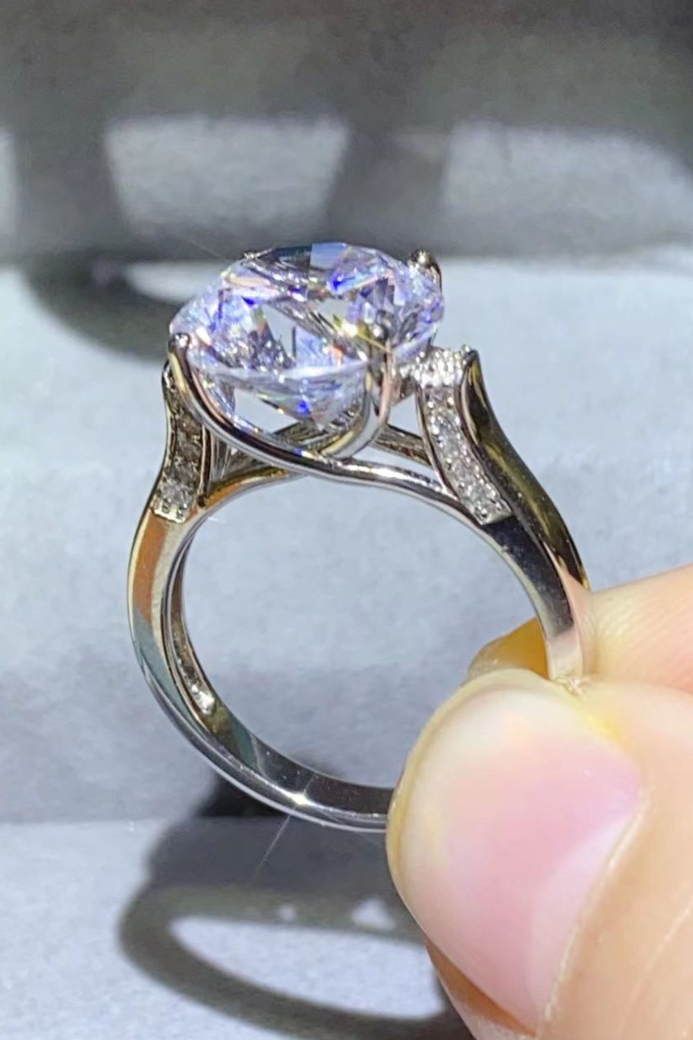 *APP EXCLUSIVE* 5 Carat Moissanite Platinum-Plated Ring